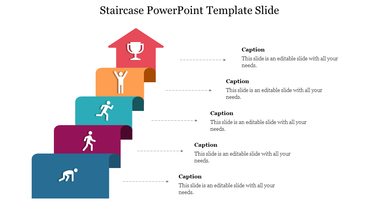 Editable Staircase PowerPoint Template Slide Design